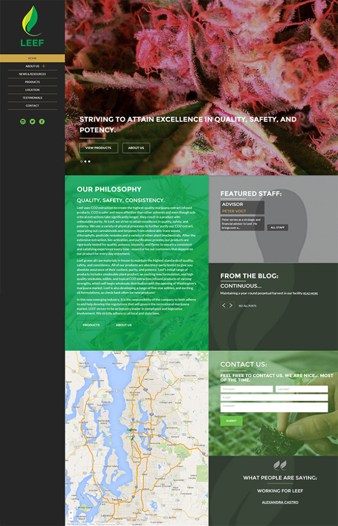 Leef Oil home page