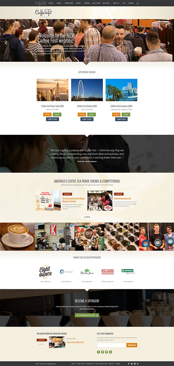 Coffee Fest home page